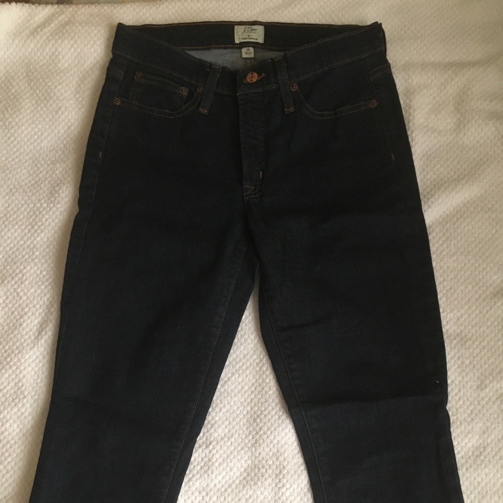 J Crew 8” rise toothpick jeans